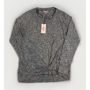 Juicy Couture Womens Grey Blouse Sweater Twist Long Sleeve Crewneck Size XL